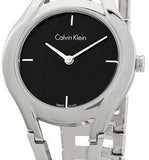 Calvin Klein Class Black Dial Silver Steel Strap Watch for Women - K6R23121