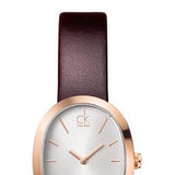 Calvin Klein Incentive White Dial Brown Leather Strap Watch for Women - K3P236G6