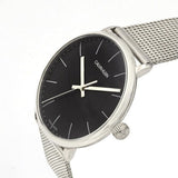 Calvin Klein High Noon Black Dial Silver Mesh Bracelet Watch for Men - K8M21121