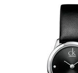 Calvin Klein Minimal Black Dial Black Leather Strap Watch for Women - K3M231CS