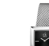 Calvin Klein Mark Black Dial Silver Mesh Bracelet Watch for Women - K3R23121