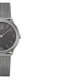 Calvin Klein Minimal Grey Dial Silver Mesh Bracelet Watch for Men - K3M52154