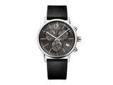 Calvin Klein Post Minimal Chronograph Black Dial Black Leather Strap Watch for Men - K7627107