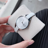 Calvin Klein Rebel Grey Dial Grey Leather Strap Watch for Women - K8P231Q4