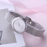 Calvin Klein Firm White Dial Silver Mesh Bracelet Watch for Women - K3N23126