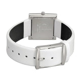 Calvin Klein Mark Silver Dial White Leather Strap Watch for Women - K3R231L6