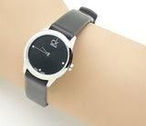 Calvin Klein Minimal Black Dial Black Leather Strap Watch for Women - K3M231CS