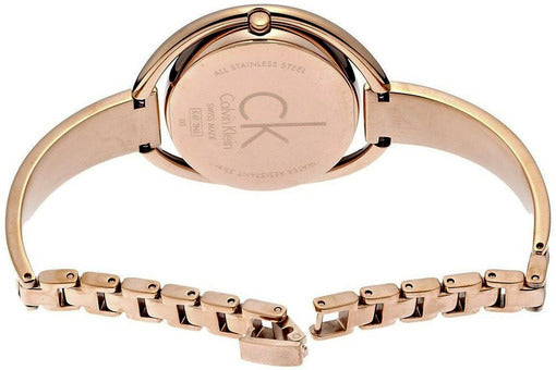 Calvin Klein Impetuos Silver Dial Rose Gold Steel Strap Watch for 