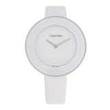 Calvin Klein Chic White Dial White Leather Strap Watch for Women - K7N23TK2