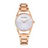 Calvin Klein Dainty Diamonds Silver Dial Rose Gold Steel Strap Watch for Women - K7L2364T