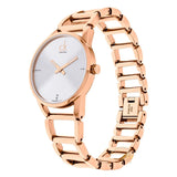 Calvin Klein Stately White Dial Gold Steel Strap Watch for Women - K3G2362W