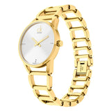 Calvin Klein Stately White Dial Gold Steel Strap Watch for Women - K3G2352W