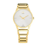 Calvin Klein Stately White Dial Gold Steel Strap Watch for Women - K3G2352W