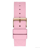 Guess Athena White Dial Pink Rubber Strap Watch For Women - GW0030L4