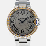 Cartier Ballon Bleu De Cartier Diamonds Silver Dial Silver Steel Strap Watch for Women - WE902080