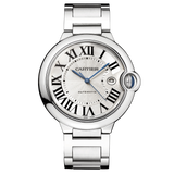 Cartier Ballon Bleu De Cartier Silver Dial Silver Steel Strap Watch for Men - WSBB0049