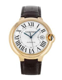 Cartier Ballon Blue de Cartier Silver Dial Brown Leather Strap Watch for Men - W6900551