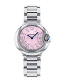 Cartier Ballon Bleu de Cartier Pink Dial Silver Steel Strap Watch for Women - W6920038