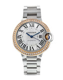 Cartier Ballon Bleu De Cartier Diamonds Silver Dial Silver Steel Strap Watch for Women - WE902080