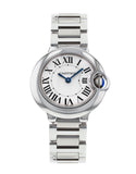 Cartier Ballon Bleu De Cartier White Dial Silver Steel Strap Watch for Women - W69010Z4