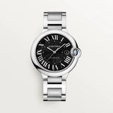 Cartier Ballon Bleu de Cartier Black Dial Silver Steel Strap Watch for Men - W6920042