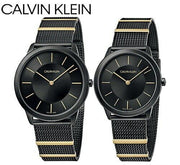 Calvin Klein Minimal Black Dial Black Steel Strap Watch For Men - K3M524Z1