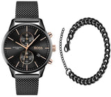 Hugo Boss Associate Black Dial Black Mesh Bracelet Watch for Men - 1513811