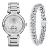 Michael Kors Skylar Silver Dial Silver Steel Strap Watch for Women - MK5866