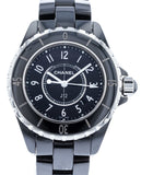 Chanel J12 Quartz Ceramic Black Dial Black Steel Strap Watch for Women - J12 H0682