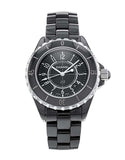 Chanel J12 Quartz Ceramic Black Dial Black Steel Strap Watch for Women - J12 H0682