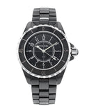 Chanel J12 Quartz Ceramic Black Dial Black Steel Strap Watch for Women - J12 H0682