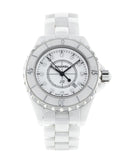 Chanel J12 Diamonds Ceramic White Dial White Steel Strap Watch for Women - J12 H1628