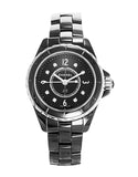 Chanel J12 Diamonds Black Dial Black Steel Strap Watch for Women - J12 H2569