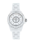 Chanel J12 Diamonds Quartz Mother of Pearl White Dial White Steel Strap Watch for Women - J12 H2570