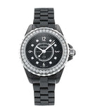 Chanel J12 Diamonds Ceramic Black Dial Black Steel Strap Watch for Women - J12 H2571