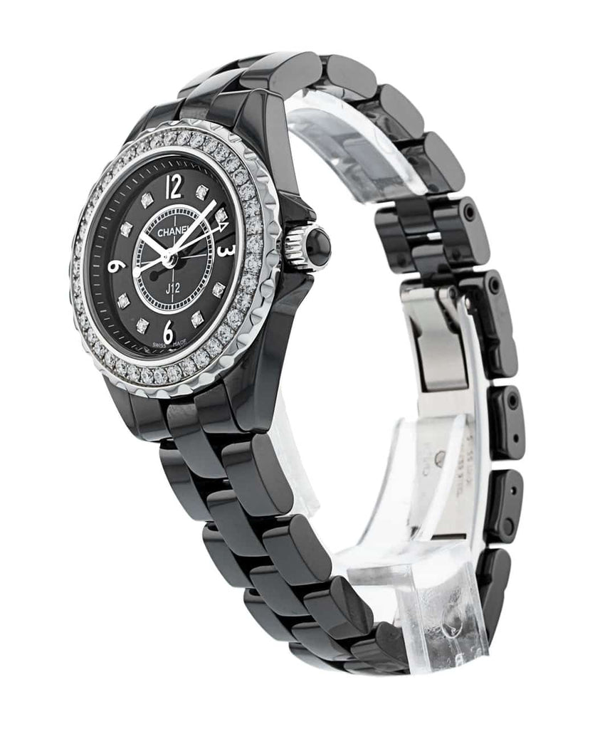 CHANEL J12 Diamond Automatic Watch in SS and Black Ceramic