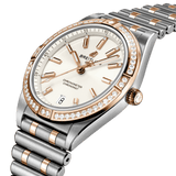 Breitling Chronomat Automatic 36 Diamonds White Dial Two Tone Steel Strap Watch for Women - U10380591A1U1
