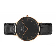 Daniel Wellington Classic Reading Black Dial Black Leather Strap Watch For Women - DW00100141
