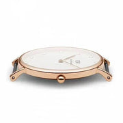 Daniel Wellington Classy Glasgow White Dial Two Tone Nylon Strap Watch For Women - DW00100078