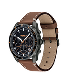 Coach Sullivan Chronograph Black Dial Brown Leather Strap Watch for Men - 14602070