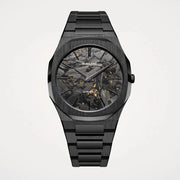 D1 Milano Ultra Thin Two Tone Black Steel Strap Watch for Men - D1-UTBJ31