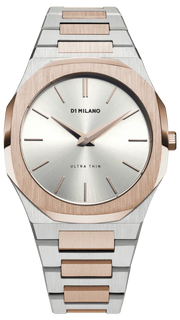 D1 Milano Ultra Thin Silver Dial Two Tone Strap Watch for Women - D1-UTBJ01