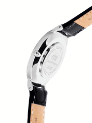 Daniel Wellington Classic Petite Reading White Dial Black Leather Strap Watch For Women - DW00100241