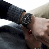 Emporio Armani Mario Ceramic Chronograph Black Dial Black Steel Strap Watch For Men - AR70002