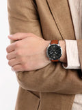 Fossil Neutra Chronograph Grey Dial Brown Leather Strap Watch for Men - FS5512