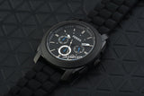 Fossil Machine Chronograph Black Dial Black Silicone Strap Watch for Men - FS4487