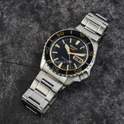 Seiko 5 Sport Automatic SKX Series Black Dial Silver Steel Strap Watch for Men - SRPK99K1