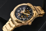 Fossil Bronson Automatic Skeleton Black Dial Gold Steel Strap Watch for Men - ME3257