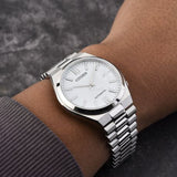 Citizen Tsuyosa Automatic White Dial Silver Steel Strap Watch For Men - NJ0150-81A