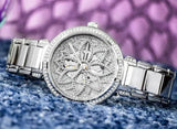 Guess Lily Quartz Silver Dial Silver Steel Strap Watch For Women - GW0528L1